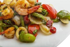 Seafood with vegetables photo