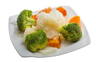 Boiled cabbage and broccoli photo