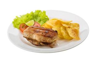 Grilled pork with potato photo