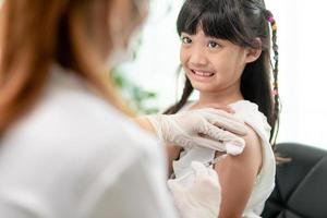 vaccination of children. An injection. Selective focus. photo