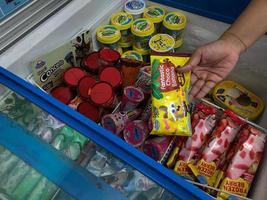 shopping in supermarkets and neatly arranged goods photo