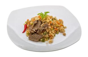 Fried rice with beef photo