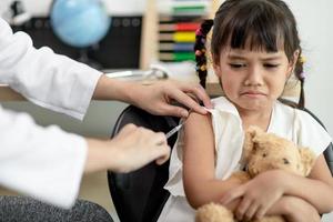 vaccination of children. An injection. Selective focus. photo