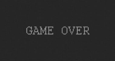 Pixel screen with game over text video