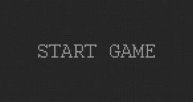 Pixel screen with start game text video