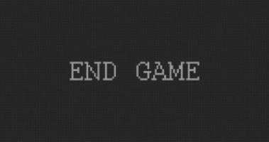 Pixelbildschirm mit Text zum Ende des Spiels video