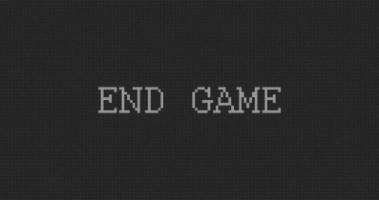 Pixelbildschirm mit Text zum Ende des Spiels video