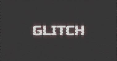 animation d'écran vidéo pixel glitch avec texte glitch