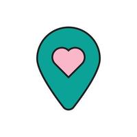 pin location love vector for website symbol icon presentation