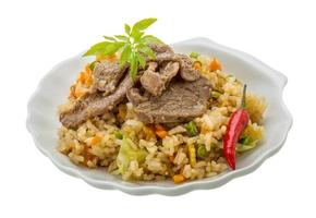 Fried rice with beef photo