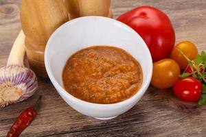 Famous Spanish gazpacho tomato soup photo