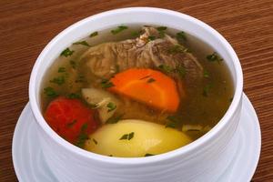 Beef soup with vegetables photo
