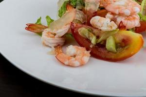 Shrimps with aloe vera salad photo