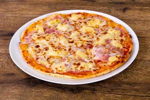 Pizza with ham photo