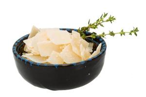 Parmesan cheese isolated white photo