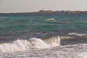 Sea waves on the Mediterranean sea photo