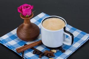 Espresso with rose photo