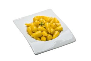 Marinated yellow pepper photo