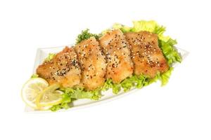 Roasted fish with lemon photo