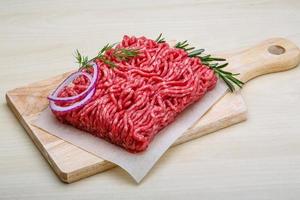 Raw beef minced meat photo