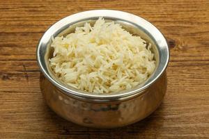 Steamed basmati rice in the bowl photo