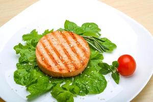 Salmon burger cutlet photo