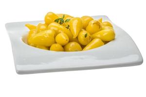 Marinated yellow pepper photo