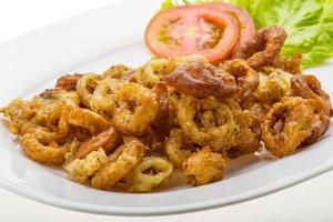 Fried squid rings photo