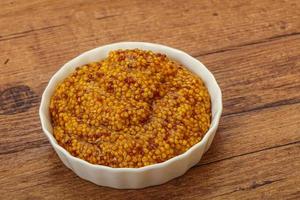 Dijon mustard sauce with seeds photo