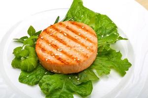 Salmon burger cutlet photo