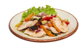 Grilled vegetables and chicken fillet photo