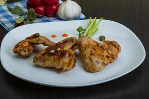 Roasted chicken wings photo