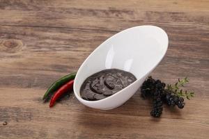 Black pepper sauce for meat photo