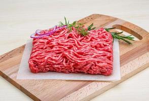 Raw beef minced meat photo