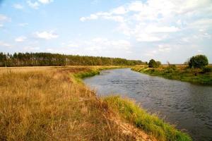 view of the beautiful river and forest photo