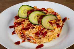 Fried rice with chicken photo