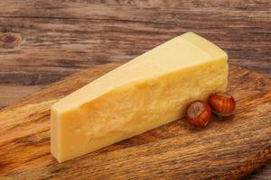Tasty parmesan cheese with hazel nut photo
