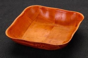 Empty bamboo bowl photo