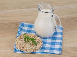 Kefir with crispbread photo