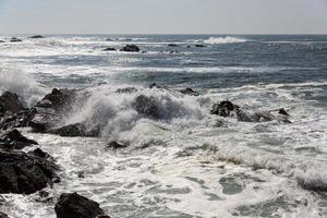 waves crashing over Portuguese Coast photo