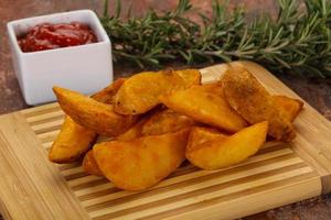 Fried potato slices photo