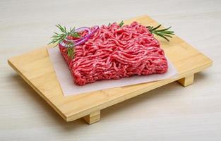 Raw beef minced meat photo
