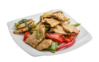 Pork with vegetables photo