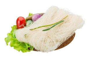 Raw rice noodles photo