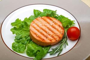 Salmon burger cutlet photo