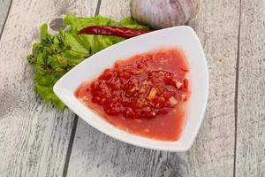 Spicy tomato and garlic sauce photo