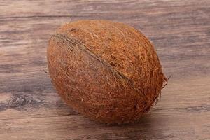 Tropical brown coconut over background photo
