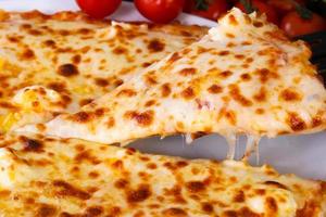 Four cheese pizza photo