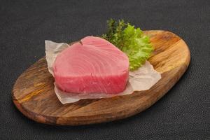 Raw tuna steak photo