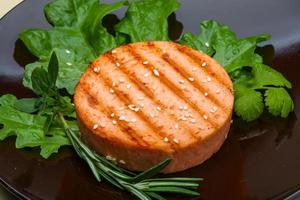 Salmon burger cutlet photo